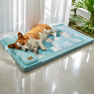 通用夏天可拆洗凉席中小型犬泰迪狗床睡垫猫窝宠物用品 狗窝四季