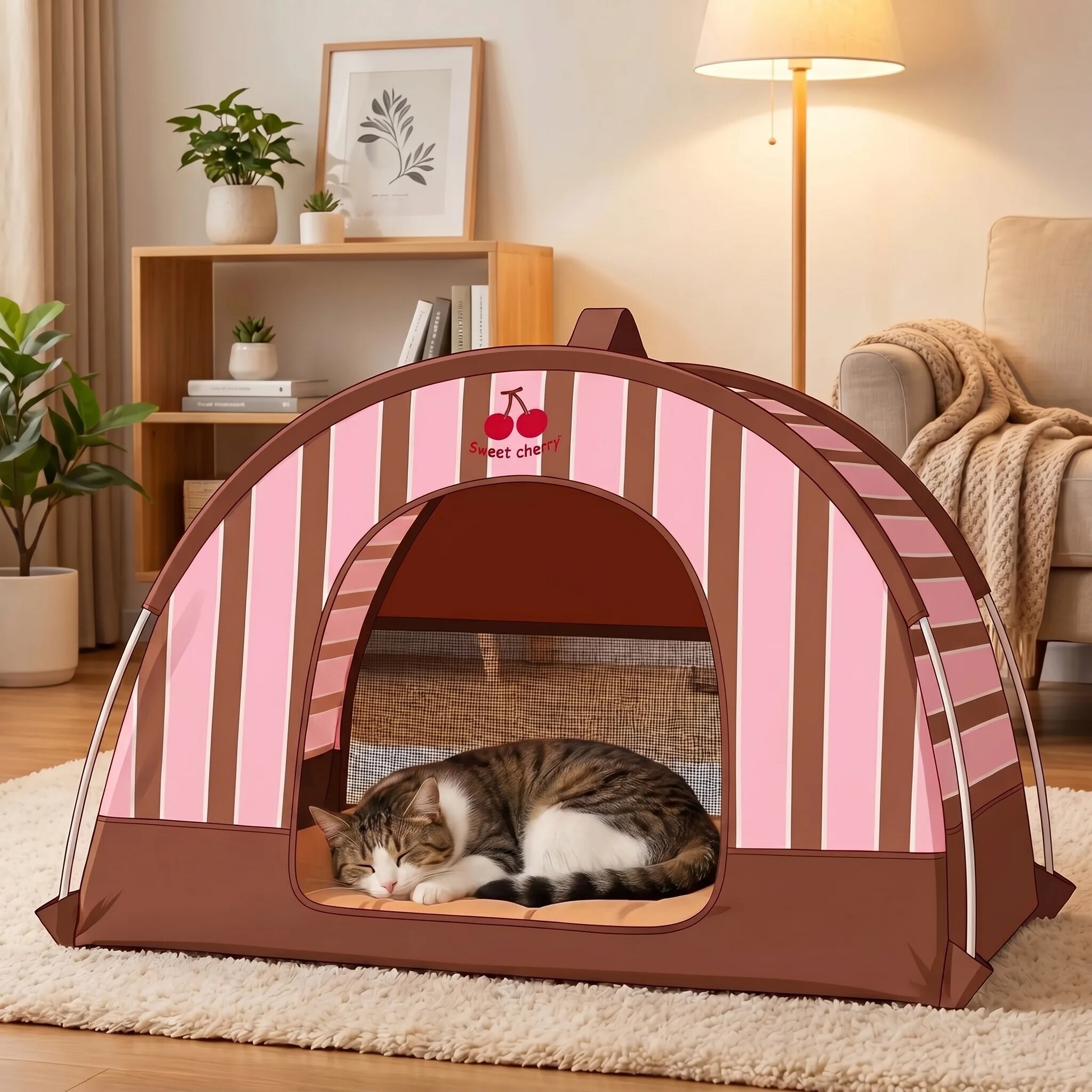 宠物帐篷猫窝夏日凉席四季通用可拆洗安全感小型犬睡觉的别墅房子