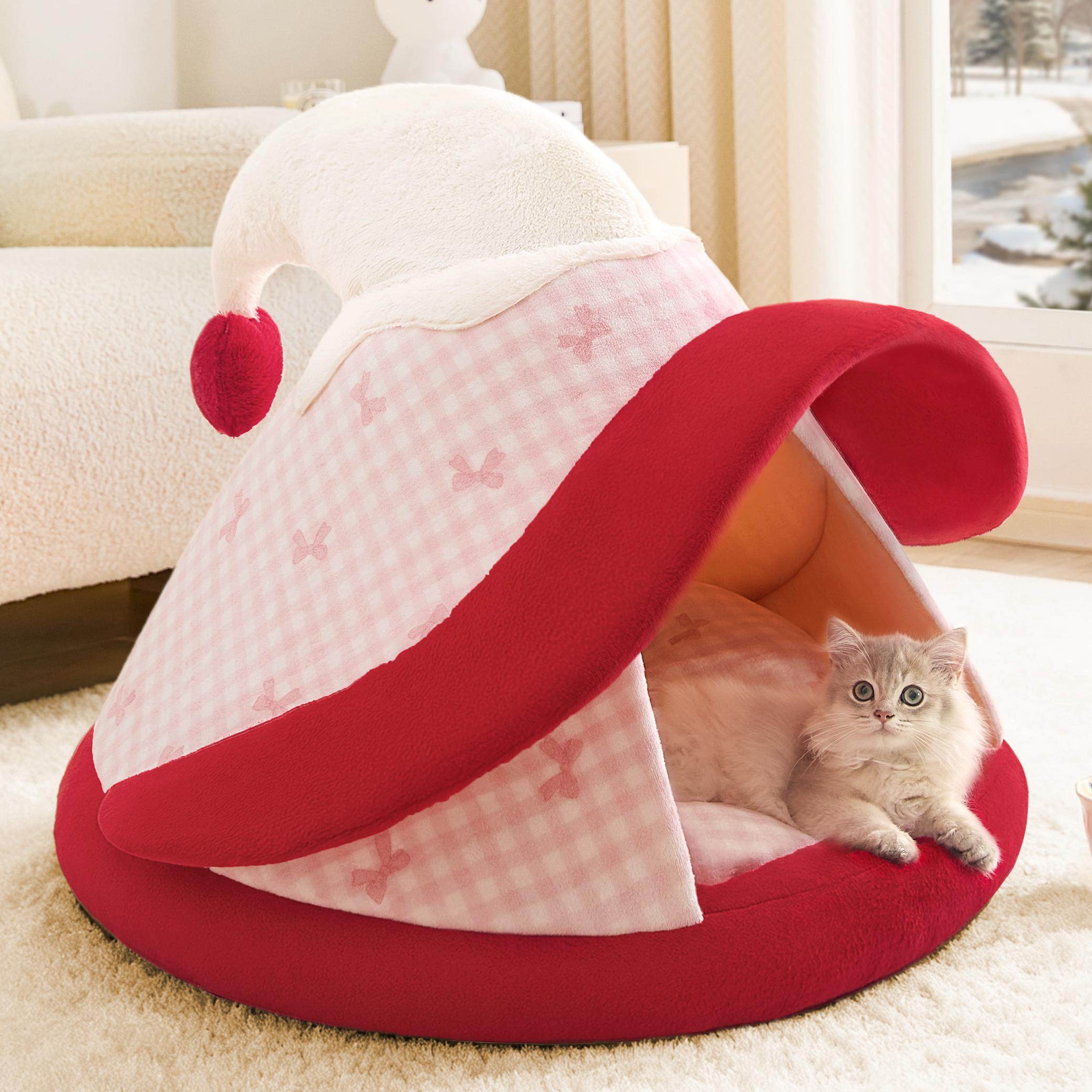 魔法帽帐篷猫窝冬日更保暖