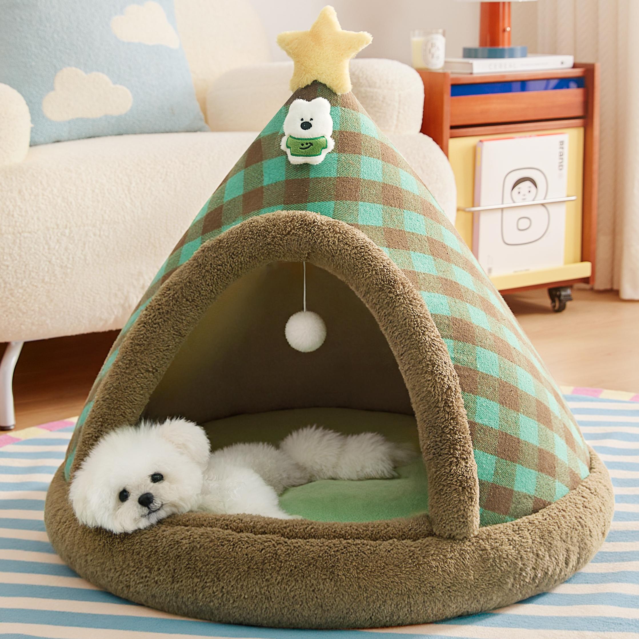 狗窝四季通用半封闭安全感帐篷小型犬睡觉的房屋新式猫窝宠物用品