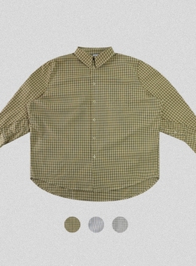 edge studio 边缘工作室 长袖宽松boxy版型小众美式衬衫男装