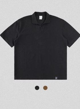 edge studio 边缘工作室 短袖宽松美式休闲小众设计POLO衫上衣男