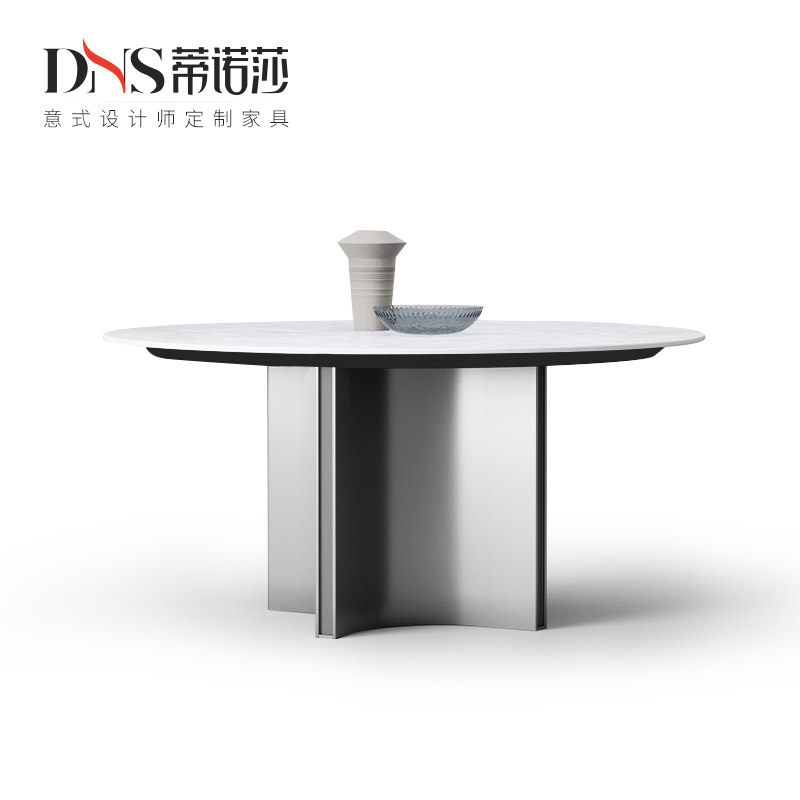 德利丰餐桌圆形带转盘意大利新款大平层高端餐厅饭桌岩板圆餐桌,住宅家具,岩板餐桌,淘宝优惠券,粉丝福利购,淘宝优惠卷