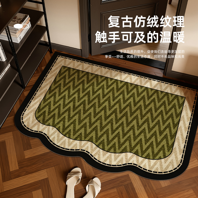 法式复古风入户门地垫2025新款进门脚垫家用玄关防滑耐脏地毯垫子