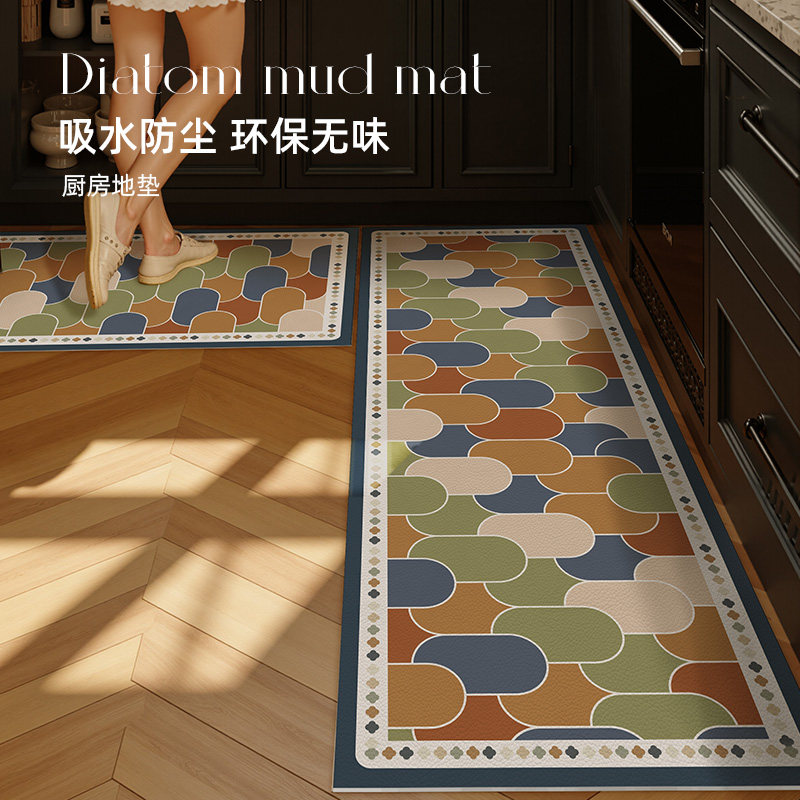 厨房地垫家用可擦免洗2026新款防水防油脚垫吸水防滑耐脏厨房地毯,居家布艺,厨房地垫,淘宝优惠券,粉丝福利购,淘宝优惠卷