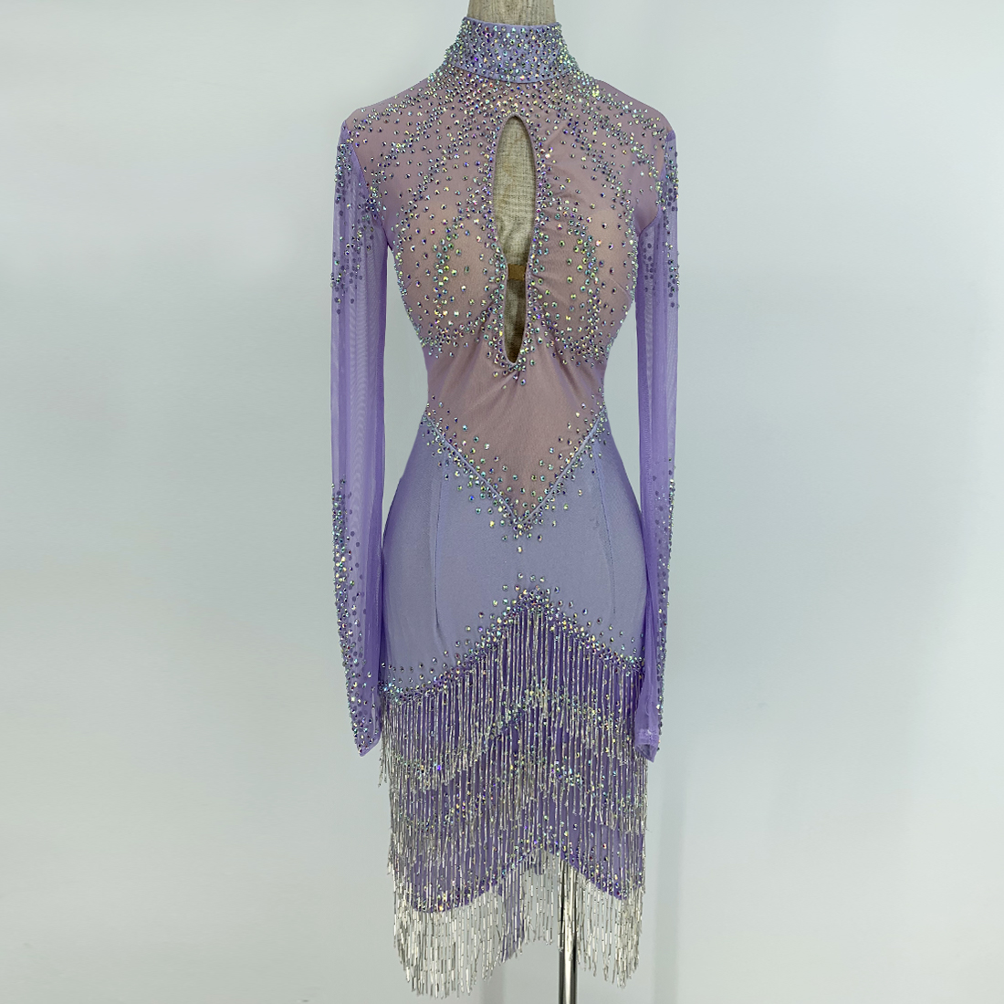 裳工坊拉丁舞演出比赛服珠管