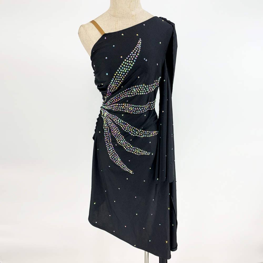 裳工坊拉丁舞演出比赛服满钻