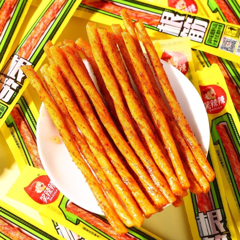 笑辣辣一根筋豆角干组合网红辣条香辣嚼劲追剧香辣休闲解馋小零食