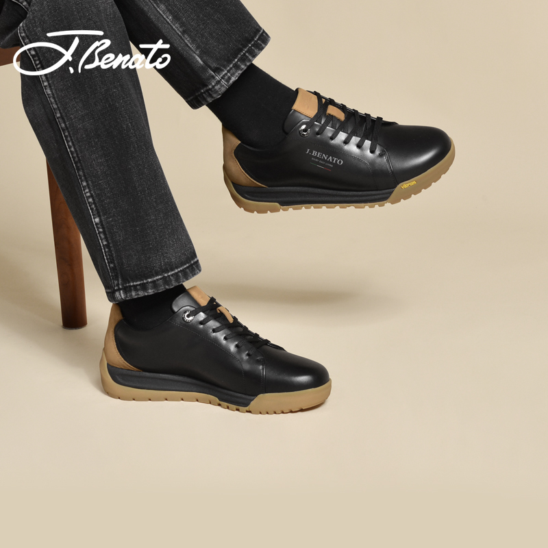 宾度男士真皮户外运动休闲皮鞋