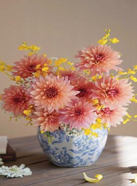 A级精品三文鱼大丽花橙色鲜花家庭高档插花云南大丽花