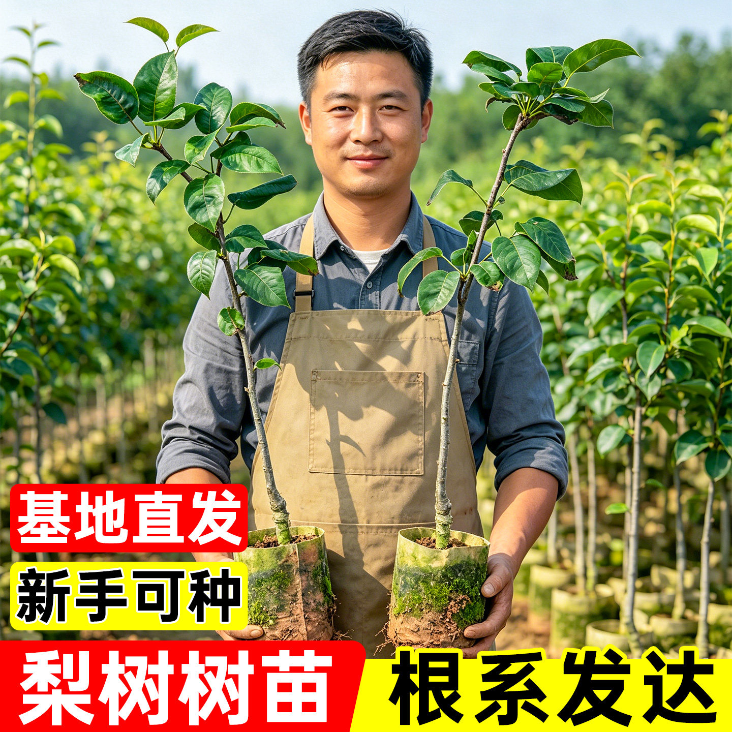 云南红梨树苗带土带叶包成活