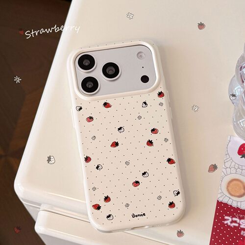 甜心草莓适用苹果17promax手机壳iphone16夏日少女15防摔