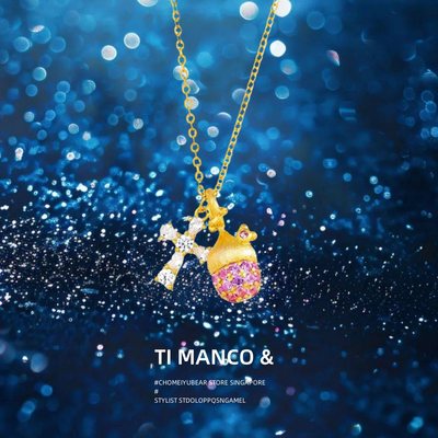 「闪爆十字架松果」纯银s999项链