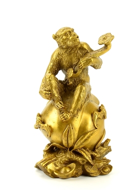 纯铜如意乔迁生肖猴中式开业礼品