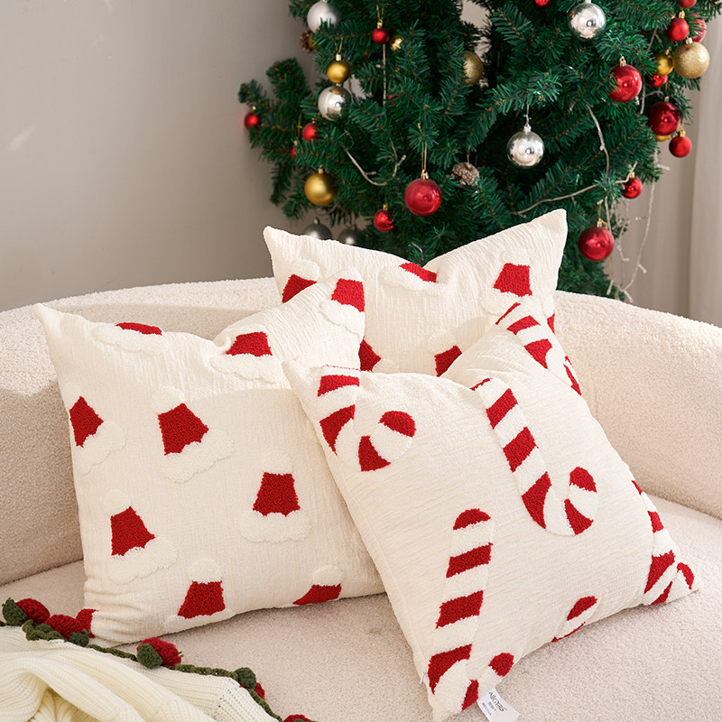 可爱沙发腰靠枕套圣诞节抱枕客厅沙发靠背大靠垫床上抱枕套不含芯