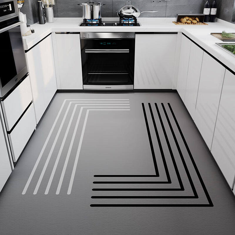 满铺简约厨房地垫防滑防油可擦免洗pvc防水厨房地板耐脏脚垫简约