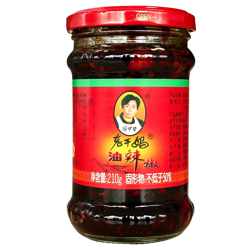 老干妈油辣椒210g瓶经典拌饭面佐餐风味香辣菜花生辣椒酱下饭菜