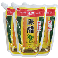 温州酿造醋江心花椒陈醋400ml*5袋带嘴老米醋家用食用醋浙江