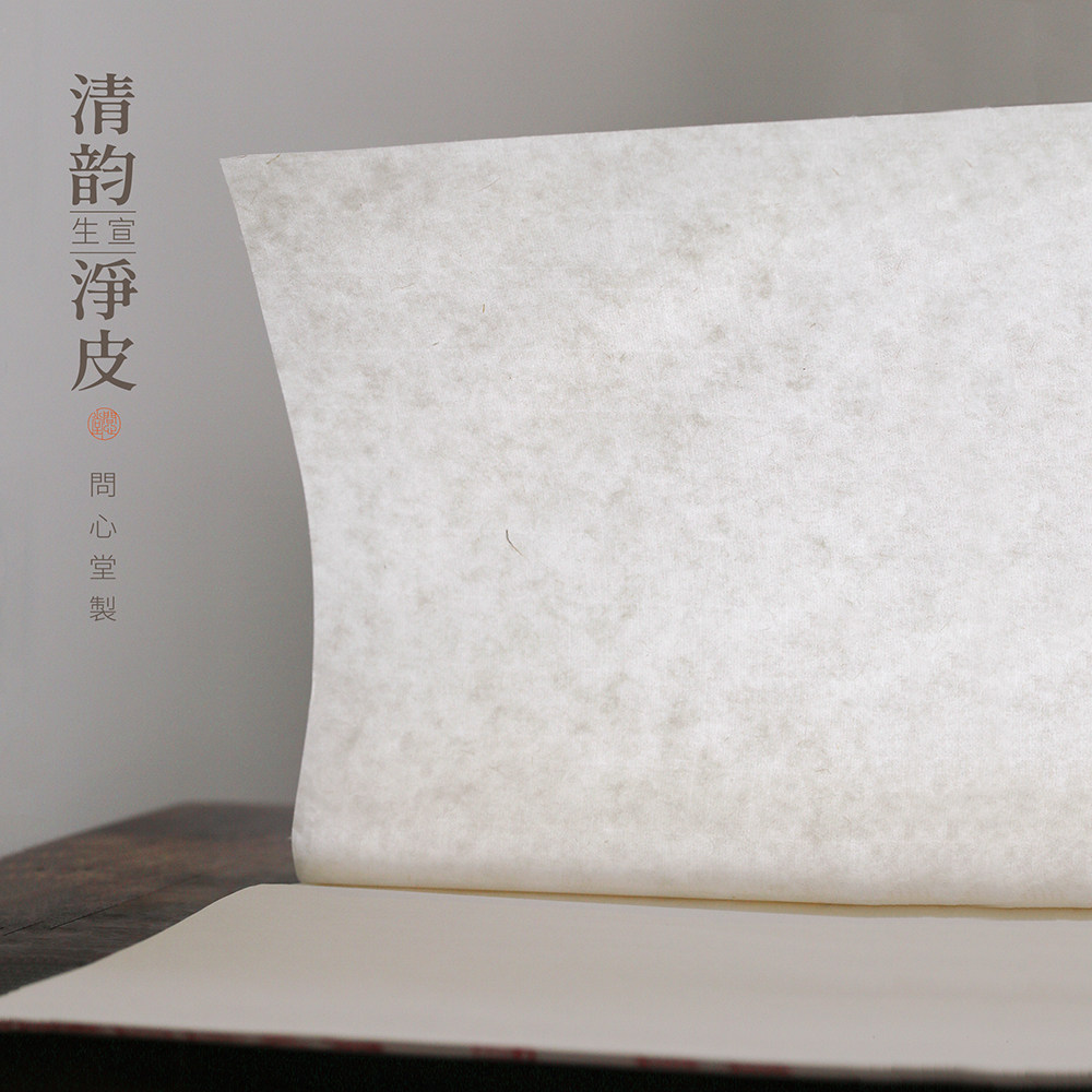 问心堂清韵生宣净皮国画美院专用纸书画学生练习传统山水写意四尺全开六尺加厚成人初学书法练字纯手工书画纸