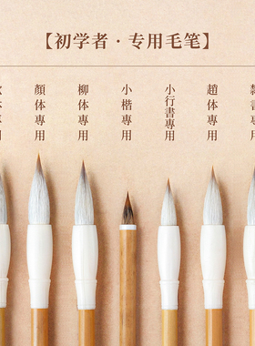 问心堂初学者毛笔兼毫书法专用文房四宝套装狼毫羊毫小楷篆隶书楷书行书初学专用专业软笔中楷入门国画湖笔