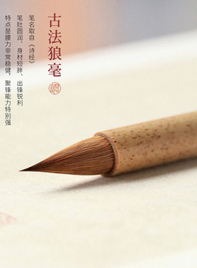 问心堂狼毫毛笔大雅小雅书法专用练习创作小楷中楷狼毫毛笔专业级行书楷书抄经专用兼毫毛笔狼毫高档套装