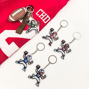 创意球迷橄榄球钥匙扣汽车挂件体育活动礼品书包挂饰 球迷周边