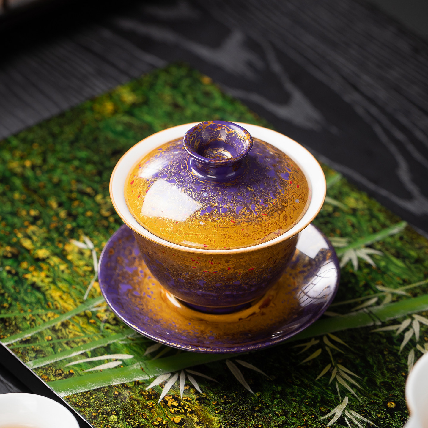 大漆茶具三才盖碗单个紫色纯手工泡茶杯福州非遗螺钿漆器伴手礼品,餐饮具,盖碗,淘宝优惠券,粉丝福利购,淘宝优惠卷