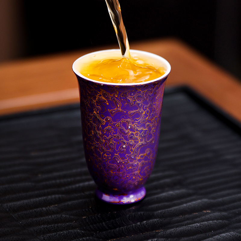 高端犀皮大漆纯手工茶杯主人杯