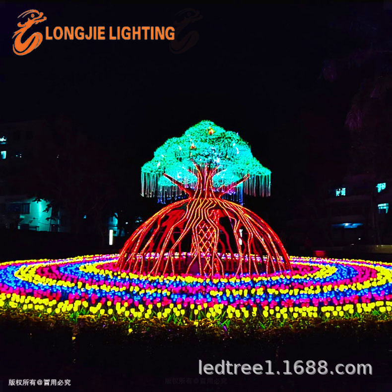 高6米 宽6.8米 订制互动生命树 灯光节 灯光秀 互动造型灯