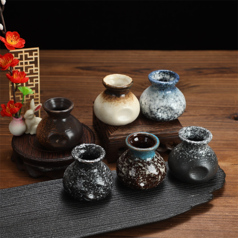 海鲜姿造干冰小壶杯烧烤火锅烤肉日料创意盘饰摆件烟雾点缀陶瓷罐