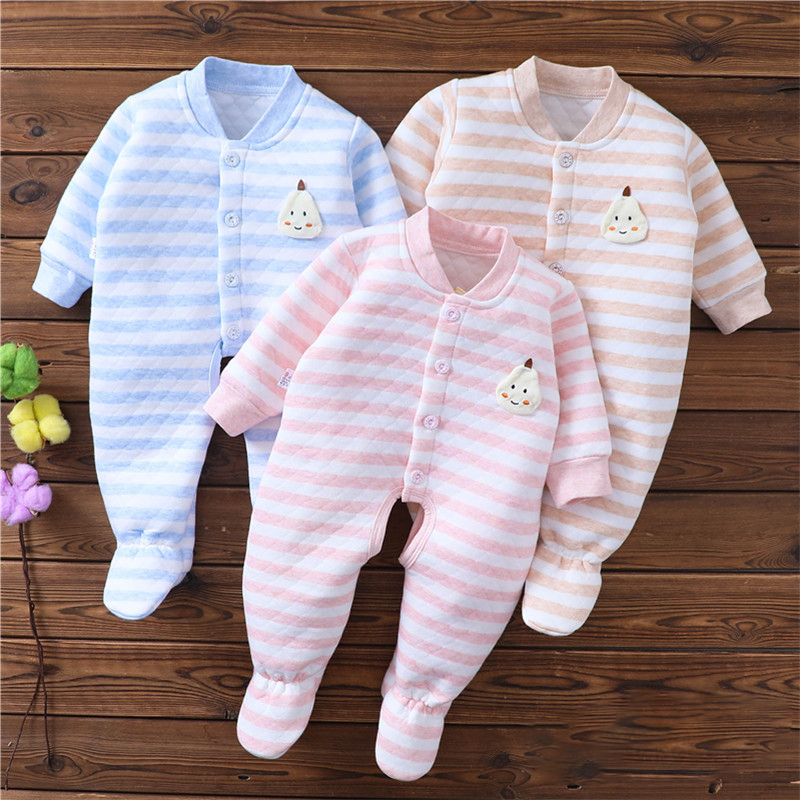 婴儿内穿秋季包脚新生保暖衣