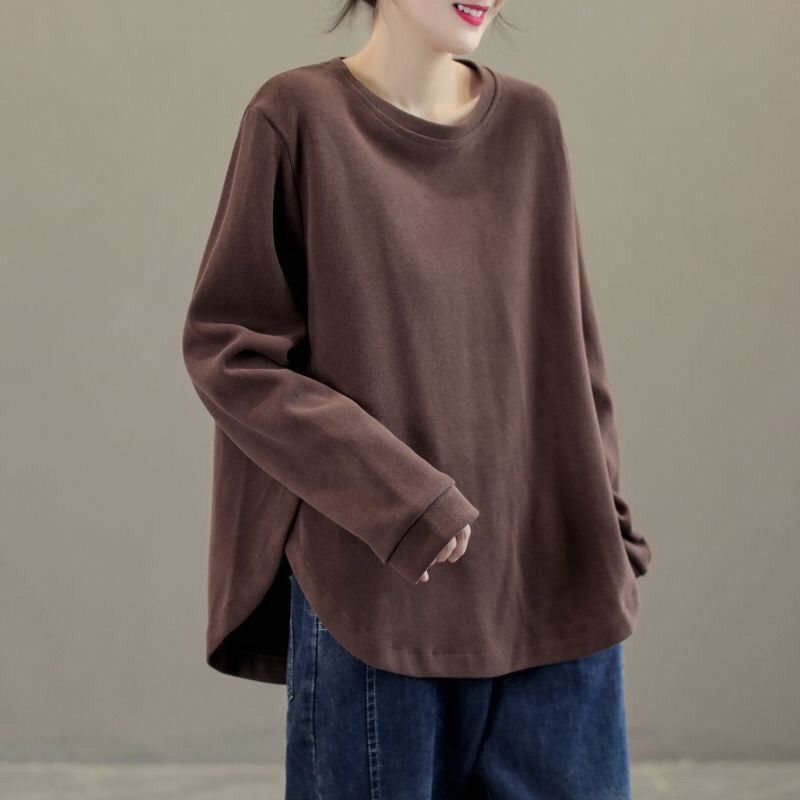 加肥加大码女装胖mm秋季新款圆领卫衣200斤遮肉开叉显瘦外套上衣,女装/女士精品,T恤,淘宝优惠券,粉丝福利购,淘宝优惠卷