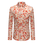 男ins痞帅短袖 新款 高级感夏装 本派花衬衫 纯棉个性 印花休闲衬衣潮