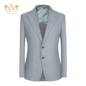 本派高定半麻衬西装 男 男高级感舒适透气那不勒斯半里休闲西服套装