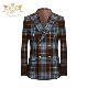 本派格子毛呢西装 外套男英伦风粗花呢羊毛苏格兰格纹布雷泽西服男