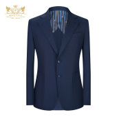 本派高定半麻衬羊毛西装 男高级舒适透气那不勒斯半里休闲西服套装