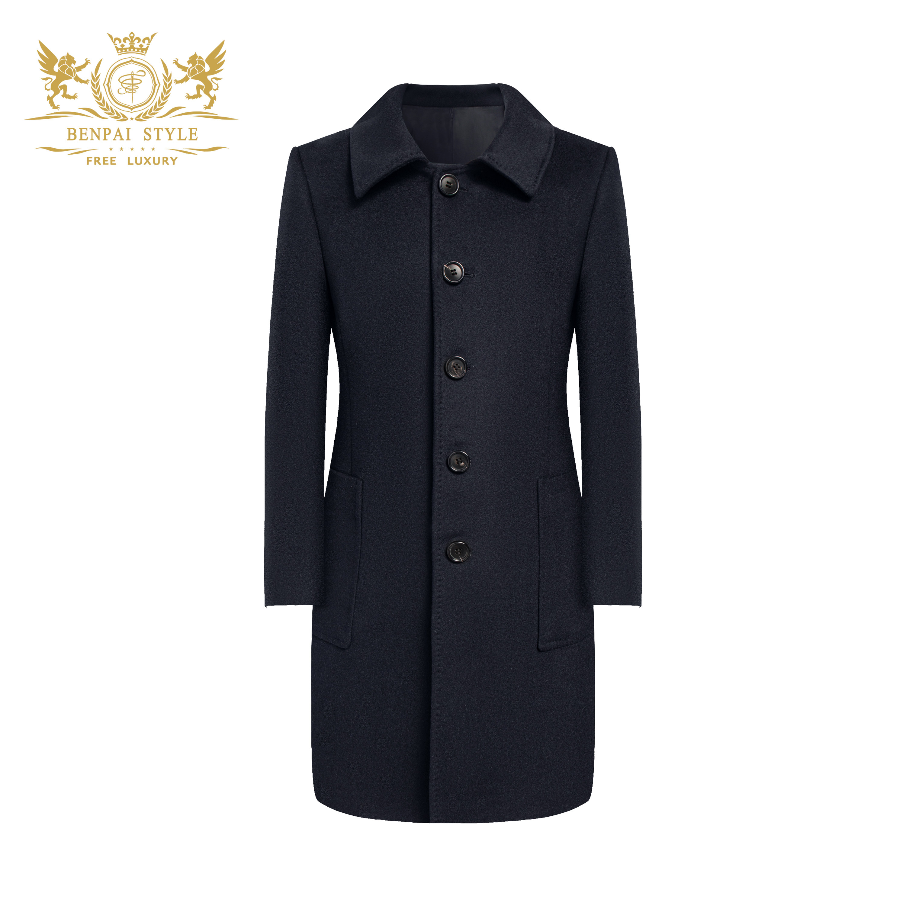 本派男士羊绒羊毛大衣秋冬季新款翻领上衣短款商务休闲毛呢外套男