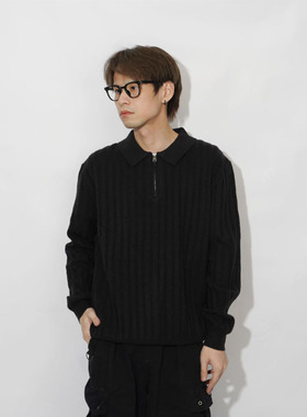 Z POCKET美式POLIO衫长袖cleanft上衣短款潮牌男女休闲少年感秋冬