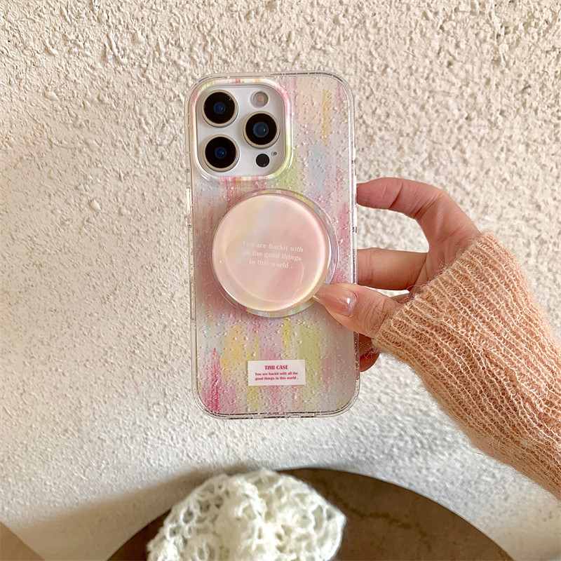 晕染彩色涂鸦磁吸支架手机壳