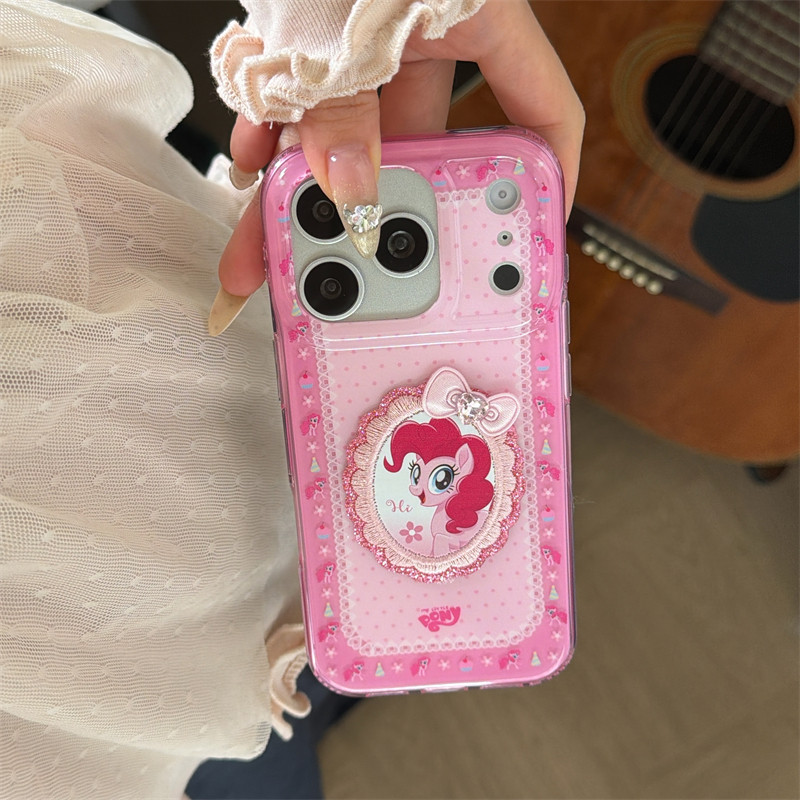 新年小清新可爱少女粉色蕾丝花边立体刺绣碧琪吊坠17promax适用iphone16pro双层15苹果14手机壳硬壳防摔卡通