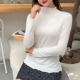 莫代尔半高领打底衫 上衣 薄款 女春夏木耳边长袖 T恤女内搭显瘦修身