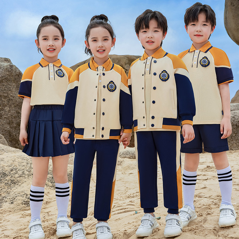 儿童小学生校服夏装套装班服运动风短袖幼儿园园服春秋冬装冲锋衣