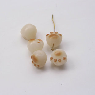 白玉菩提猫爪散珠 12*13mm通孔可爱手链项链脚链手工饰品配件材料
