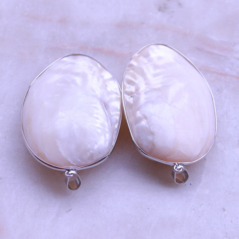 包边大贝壳吊坠天然贝壳配件DIY手工饰品材料不规则形状手工制作