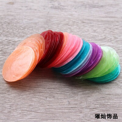 天然贝壳圆片风铃耳饰