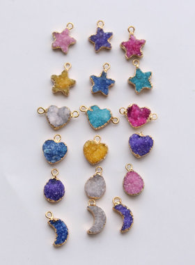 吊坠桃心月亮水滴项链手工