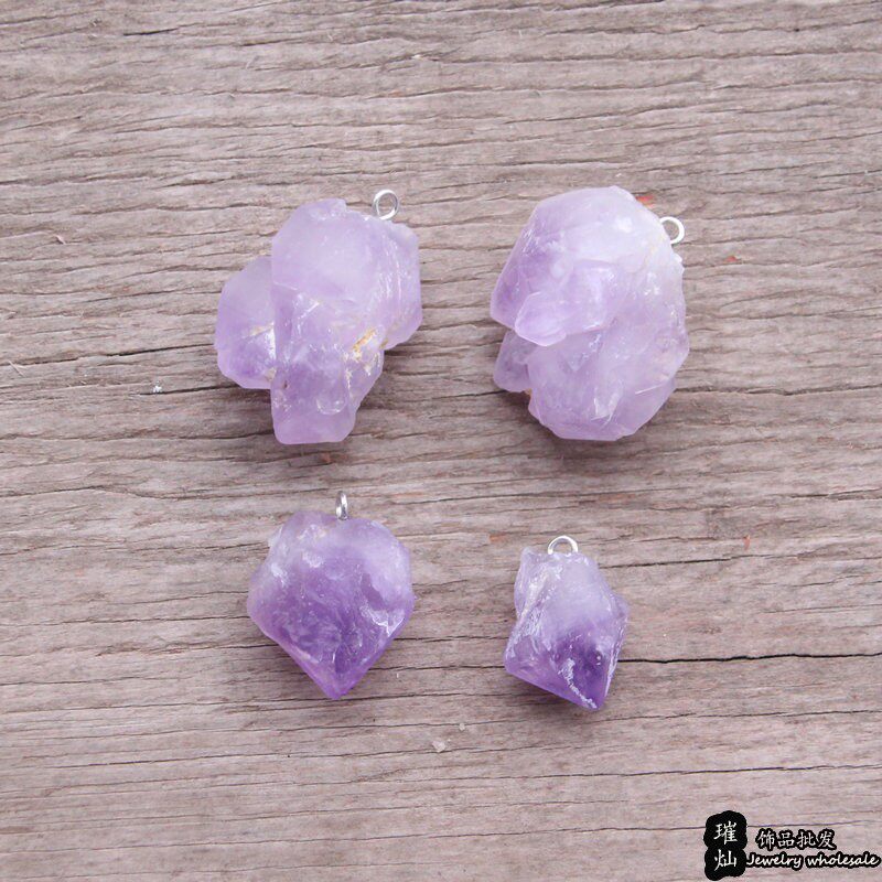 NATURAL ROUGH STONE AMETHYST PENDANT EARRINGS NECKLACES SHOES AND HATS CLOTHING DIY HAND-MADE JEWELRY ACCESSORIES MATERIALS