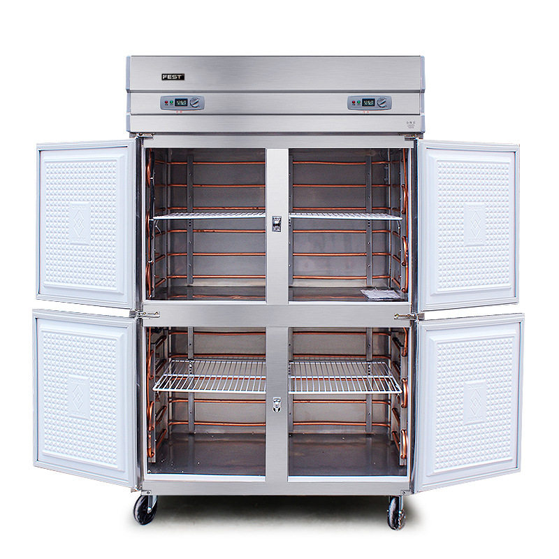 fest四门冰箱四门冷柜冰柜商用双机双温立式冷藏冷冻厨房冰箱铜管