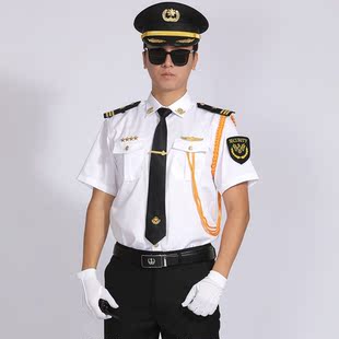 形象岗保安制服夏季套装物业安保工作服男士长袖白衬衫酒店礼宾服