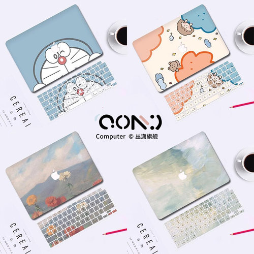 苹果卡通风硅胶软壳防摔配件贴纸